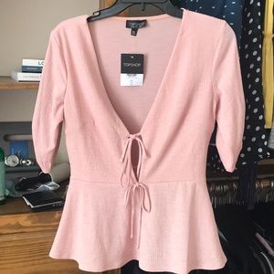 Top shop pink peplum top